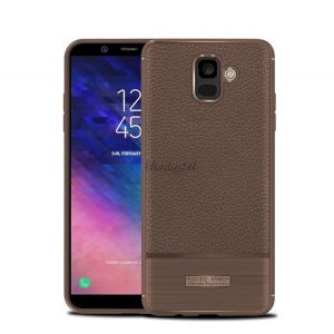 Protectie de telefon din silicon (rezistenta medie la impact, efect piele, periata) MARO Samsung Galaxy A6 (2018) SM-A600F