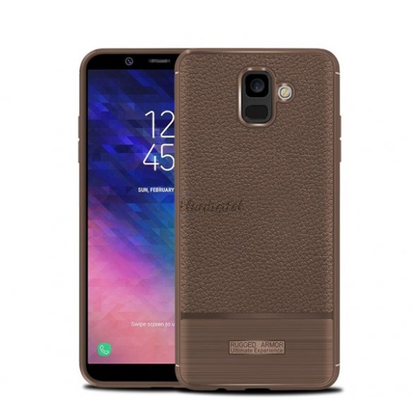 Protectie de telefon din silicon (rezistenta medie la impact, efect piele, periata) MARO Samsung Galaxy A6 (2018) SM-A600F