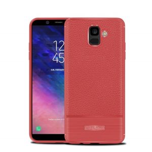 Husă silicon pentru telefon (rezistent la impact mediu, efect de piele, periat) PIROS Samsung Galaxy A6 (2018) SM-A600F