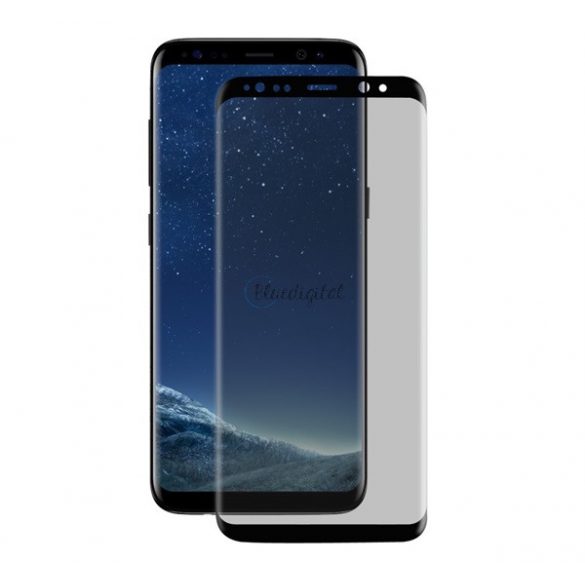 Sticlă de protecție ecran ENKAY (copertă completă 3D, curbată, protecție împotriva vizionării, 0,26 mm, 9H) NEGRU Samsung Galaxy S8 Plus (SM-G955)