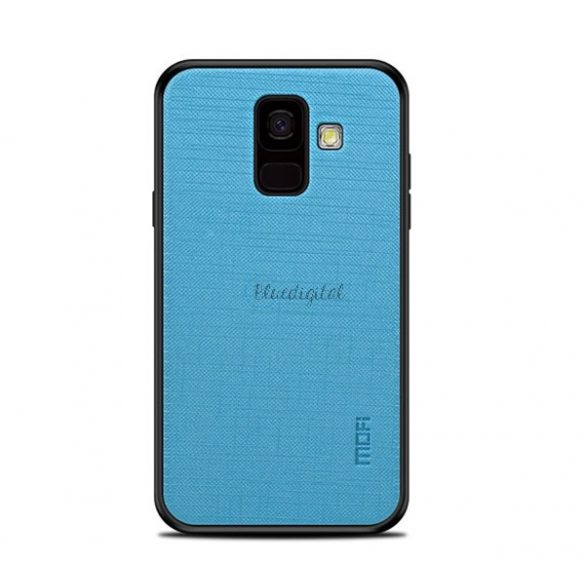 Protectie telefon din plastic MOFI BRIGHT SHIELD (cadru silicon, spate textil) ALBASTRU Samsung Galaxy A6 (2018) SM-A600F