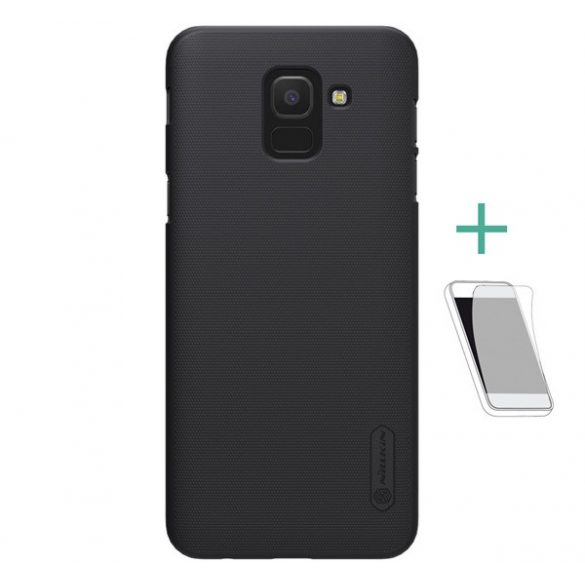 NILLKIN SUPER FROSTED plastic telefon protecție(cauciucat suprafață aspră + ecran protecțieFolie) negru Samsung Galaxy J6 (2018) SM-J600F