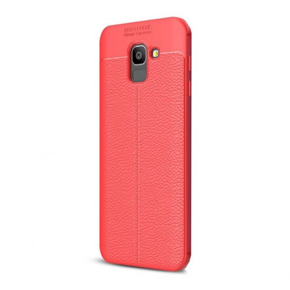 Husă silicon pentru telefon (rezistent la impact mediu, efect de piele, model cusătură) PIROS Samsung Galaxy J6 (2018) SM-J600F