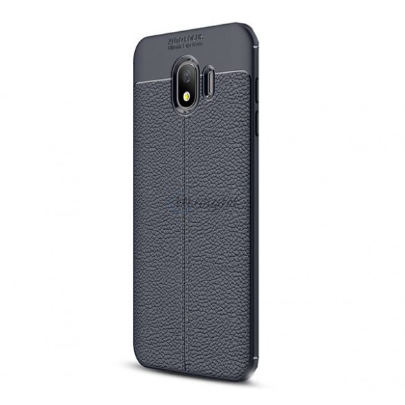 Protectie din silicon pentru telefon (rezistenta medie la impact, efect piele, model de cusaturi) ALBASTRU INCHIS Samsung Galaxy J4 (2018) SM-J400F