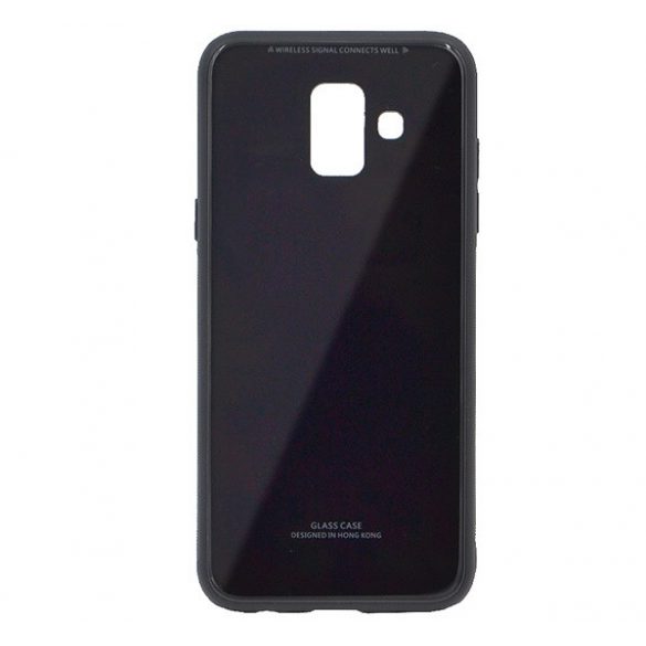 Protectie din plastic pentru telefon (rezistenta la impact mediu, spate din sticla) NEGRU Samsung Galaxy A6 (2018) SM-A600F