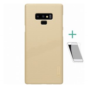 Protector de telefon din plastic NILLKIN SUPER FROSTED (cauciucat, suprafață aspră + folie de protecție a ecranului) GOLD Samsung Galaxy Note 9 (SM-N960F)