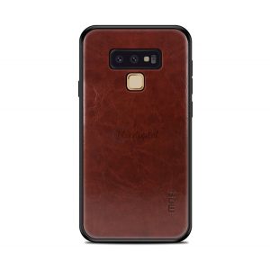 Protectie pentru telefon din plastic MOFI (cadru silicon, spate cu efect piele) MARO ÎNCHIS Samsung Galaxy Note 9 (SM-N960F)