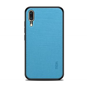 Protectie telefon din plastic MOFI BRIGHT SHIELD (cadru silicon, spate textil) ALBASTRU Huawei P20