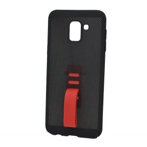 Protectie de telefon din plastic (cauciucat, silicon perforat) NEGRU Samsung Galaxy J6 (2018) SM-J600F