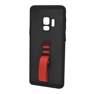 Protectie din plastic pentru telefon (silicon cauciucat, perforat) NEGRU Samsung Galaxy S9 (SM-G960)