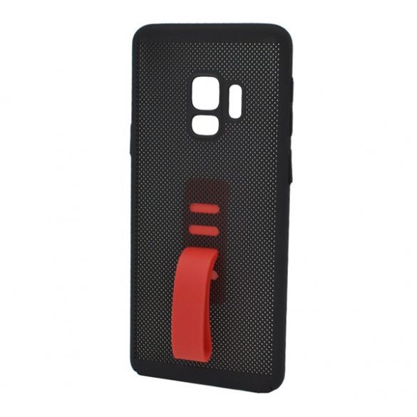 Protectie din plastic pentru telefon (silicon cauciucat, perforat) NEGRU Samsung Galaxy S9 (SM-G960)