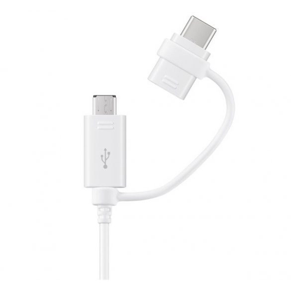 SAMSUNG cablu de date USB - microUSB/Type-C (doar încărcare Type-C, 150cm) ALB