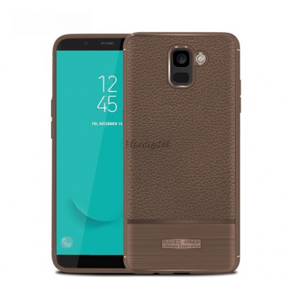 Protector de telefon din silicon (rezistenta la impact mediu, efect piele, periat) MARO Samsung Galaxy J6 (2018) SM-J600F