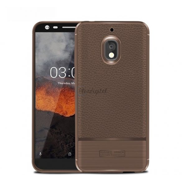 Protector de telefon din silicon (rezistenta la impact mediu, efect piele, periat) MARO Nokia 2.1