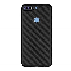 Husă de telefon din silicon (model de carbon) negru Huawei Y7 Prime 2018 (Y7 2018)