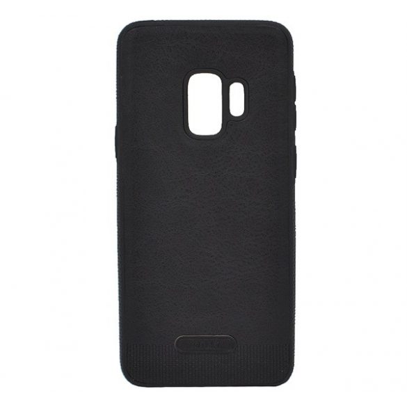 Husă silicon pentru telefon (ultra subțire, rezistent la impact mediu, efect de piele) negru Samsung Galaxy S9 (SM-G960)