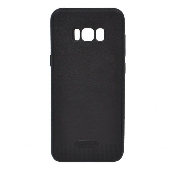 Husă silicon pentru telefon (ultra subțire, rezistent la impact mediu, efect de piele) negru Samsung Galaxy S8 Plus (SM-G955)