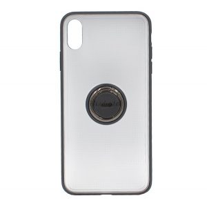 Protector de telefon din silicon BASEUS (funcție suport de masă, inel suport telefon, placă metalică încorporată) NEGRU Apple iPhone XR 6.1