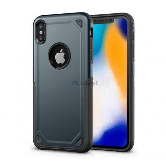 Protector de telefon din plastic Defender (rezistență medie la impact, interior din silicon, ultra-subțire, decupaj logo) ALBASTRU ÎNCHIS Apple iPhone XS Max 6.5