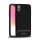 Protector de telefon din silicon IPAKY (cadru din plastic, rezistenta medie la impact, model carbon) NEGRU Apple iPhone XR 6.1