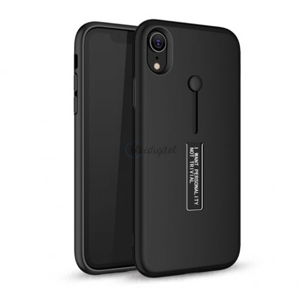 Protector de telefon din plastic (cauciucat, silicon slip-on) NEGRU Apple iPhone XS Max 6.5