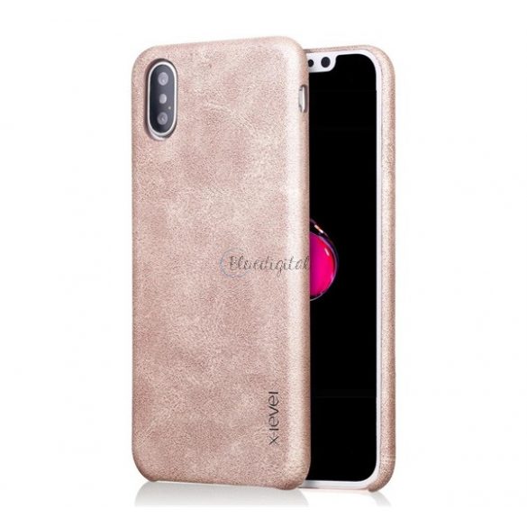 Protector de telefon din plastic X-LEVEL (spate din piele) GOLD Apple iPhone XS Max 6.5