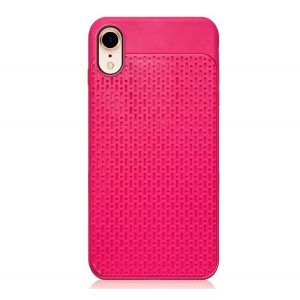 Protectie de telefon din silicon (spate din plastic, model perforat) MAGENTA Apple iPhone XR 6.1