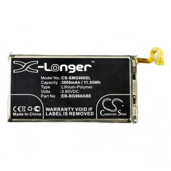 Baterie CAMERON SINO Li-Polymer (3,85V/3000mAh, compatibil cu Samsung EB-BG960ABE) NEGRU Samsung Galaxy S9 (SM-G960)