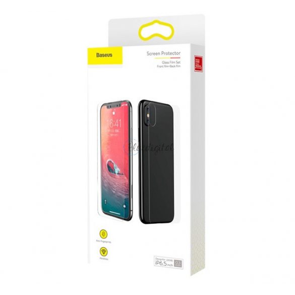 Sticlă de protecție a ecranului BASEUS (față și spate, ecran complet 3D, parte curbată, ultra-subțire, rezistentă la zgârieturi, 0,3 mm, 9H) TRANSPARENT Apple iPhone XS Max 6.5, Apple iPhone 11 Pro Max