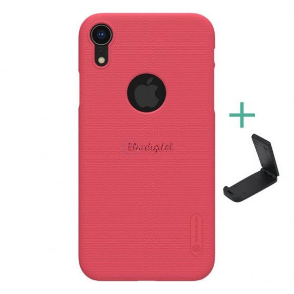 Protectie de telefon din plastic NILLKIN SUPER FROSTED (cauciucat, suprafata aspra, decupaj logo + suport de masa) RED Apple iPhone XR 6.1