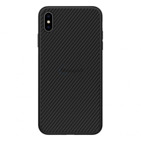 Protector de telefon din plastic NILLKIN FIBRA SINTETICA (prietenos cu mediul, model carbon) NEGRU Apple iPhone XS Max 6.5