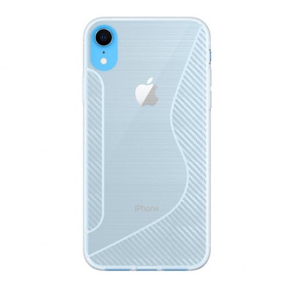 Protector de telefon din silicon (S-line, model carbon) TRANSPARENT Apple iPhone XR 6.1