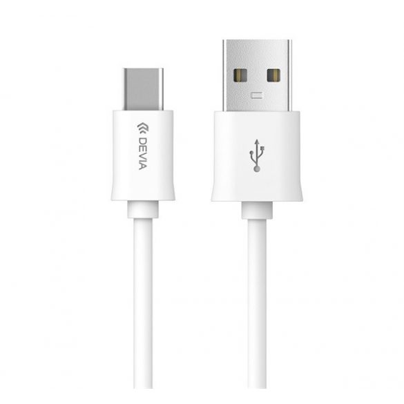 Cablu de date DEVIA SMART (USB - Type-C, 200cm) ALB