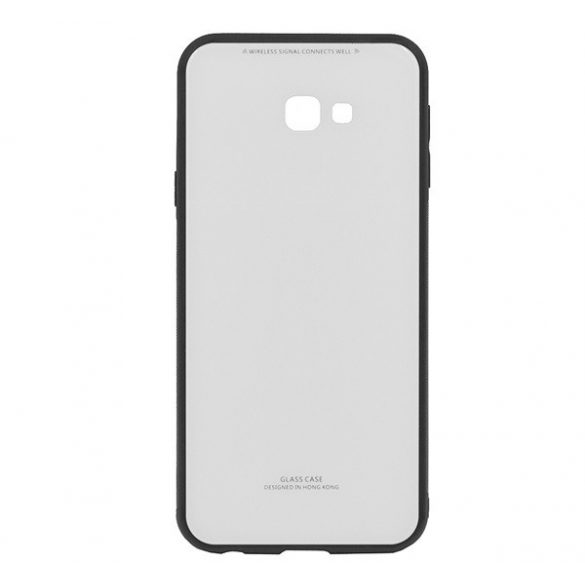 Protecție din plastic pentru telefon (rezistență medie la impact, spate din sticlă) ALB Samsung Galaxy J4 Plus (SM-J415F)