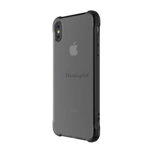 Protectie de telefon din silicon HOCO ARMOR (rezistenta medie la impact, colt cu perna de aer, spate transparent) GRI Apple iPhone XS Max 6.5