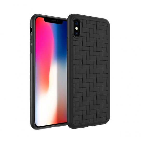 Protector de telefon din silicon HOCO TRACERY (model impletit) NEGRU Apple iPhone X 5.8, Apple iPhone XS 5.8