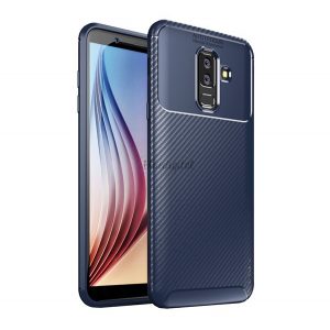 Protector de telefon din silicon IPAKY (model carbon) ALBASTRU Samsung Galaxy A6+ (2018) SM-A605F