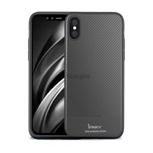 Protector de telefon din silicon IPAKY (ultra-subțire, model carbon) GRI Apple iPhone XS Max 6.5