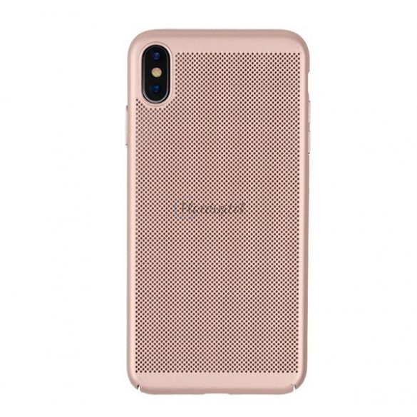 Protector de telefon din plastic (cauciucat, model perforat) GOLD Apple iPhone XS Max 6.5