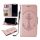 Carcasa in picioare, efect piele (FLIP, deschidere laterala, functie suport de masa, balama, model de pisica de fier) ​​ROSE GOLD Apple iPhone XS 5.8, Apple iPhone X 5.8