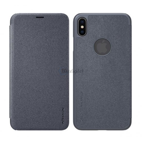 Protectie de telefon din plastic NILLKIN SPARKLE (Flip cu efect de piele, deschidere laterala, decupaj logo) NEGRU Apple iPhone XS Max 6.5