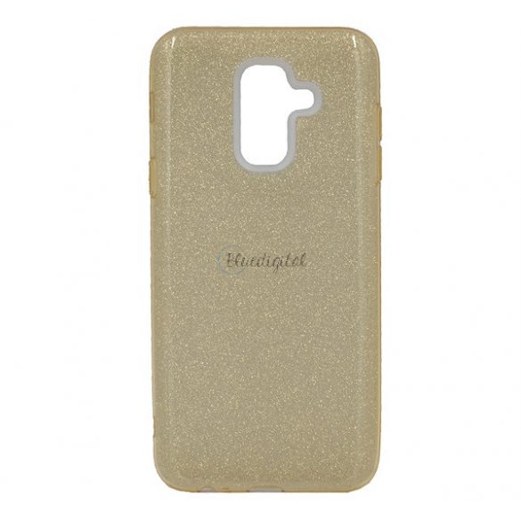 Protectie de telefon din silicon (interior din plastic, spate lucios) GOLD Samsung Galaxy A6+ (2018) SM-A605F