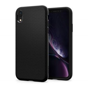 Protectie de telefon din silicon SPIGEN LIQUID AIR (rezistenta medie la impact, colt cu perna de aer, model romb) NEGRU Apple iPhone XR 6.1