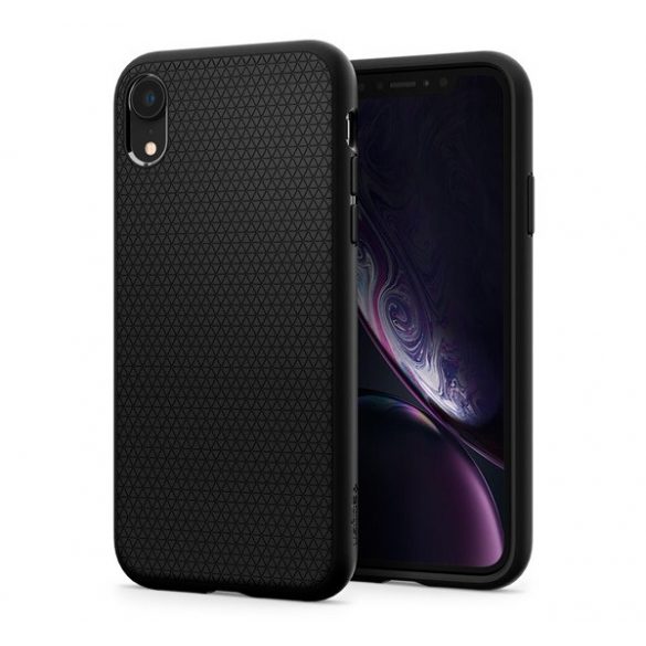 Protectie de telefon din silicon SPIGEN LIQUID AIR (rezistenta medie la impact, colt cu perna de aer, model romb) NEGRU Apple iPhone XR 6.1