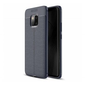 Husă silicon pentru telefon (rezistent la impact mediu, efect de piele, model de cusături) CUTTING albastruHuawei Mate 20 Pro