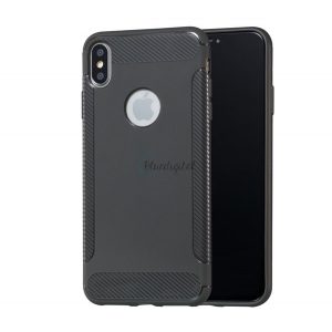 Protectie din silicon pentru telefon (rezistenta medie la impact, model carbon, decupaj logo) GR Apple iPhone XS Max 6.5