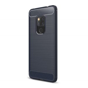 Husă silicon pentru telefon (rezistent la impact mediu, călcâi pernă de aer, periat, model de carbon) BLOCURI DE TĂIEREA Huawei Mate 20