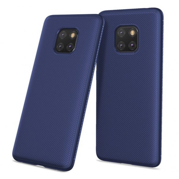 Husă silicon pentru telefon (rezistent la impact mediu, model cu dungi) CUT albastruHuawei Mate 20 Pro