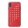 Protectie de telefon din plastic FIERRE SHANN (spate din piele, cu crampoane) RED Apple iPhone XS Max 6.5