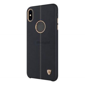 Protector de telefon din plastic NILLKIN ENGLON (efect de piele, model de cusut, decupaj logo) NEGRU Apple iPhone XS Max 6.5